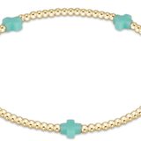 egirl Signature Cross Small Gold Pattern 2mm Bead Bracelet - Mint Bracelets enewton