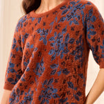 Elbow Sleeve Crew Neck Sweater - Maple Sweaters Tribal