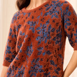 Elbow Sleeve Crew Neck Sweater - Maple Sweaters Tribal