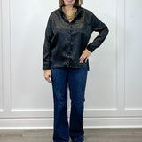 Electric Leopard Blouse - Black Tops Umgee