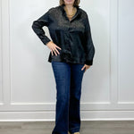 Electric Leopard Blouse - Black Tops Umgee