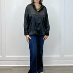 Electric Leopard Blouse - Black Tops Umgee