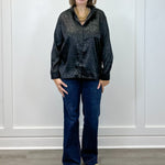 Electric Leopard Blouse - Black Tops Umgee