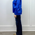 Electric Leopard Blouse - Sapphire Tops Umgee