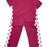 Elena Ric Rac Pant Set - Raspberry - Sugar Babies Children's Boutique/Meg's Shoppe