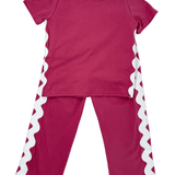 Elena Ric Rac Pant Set - Raspberry - Sugar Babies Children's Boutique/Meg's Shoppe