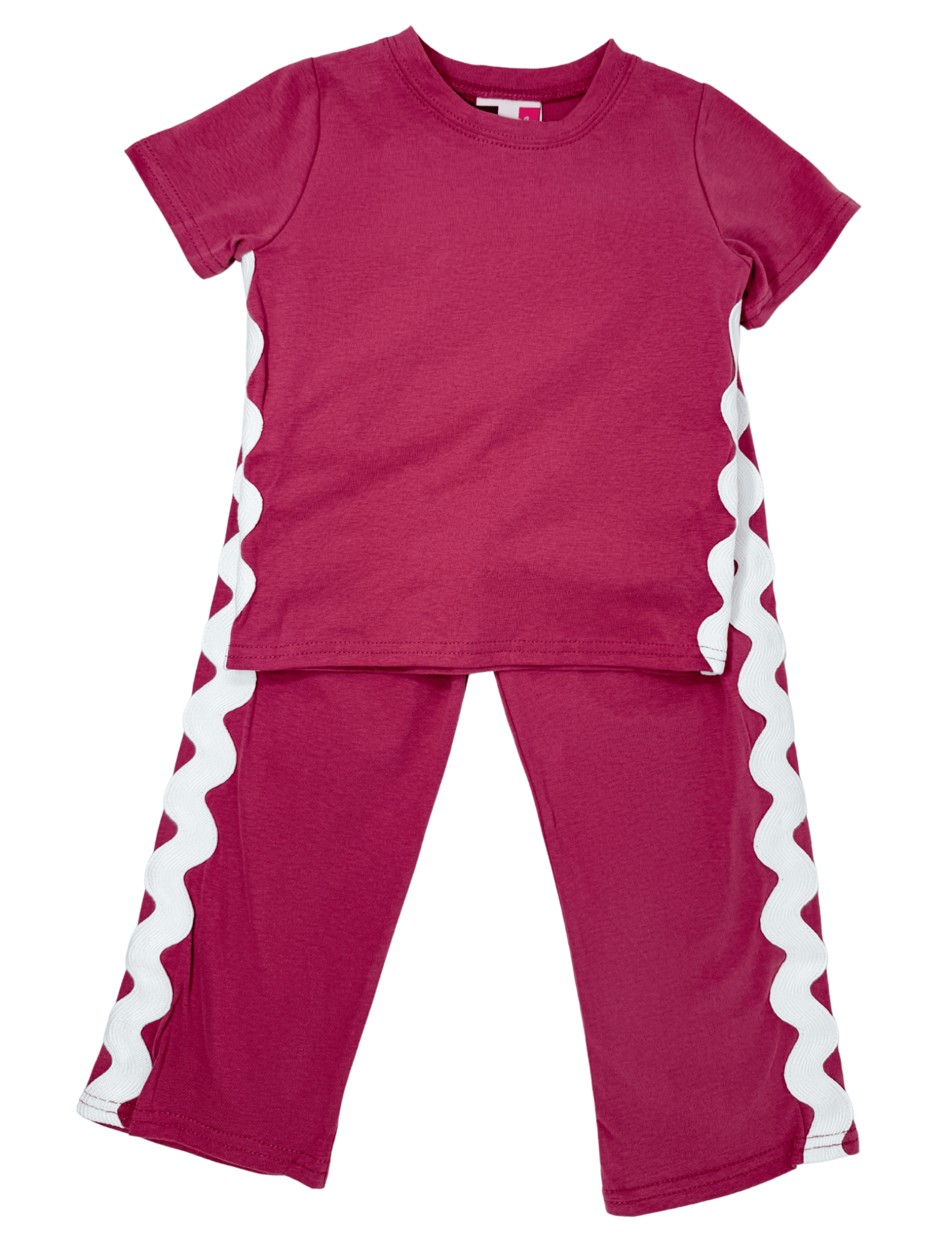 Elena Ric Rac Pant Set - Raspberry - Sugar Babies Children's Boutique/Meg's Shoppe