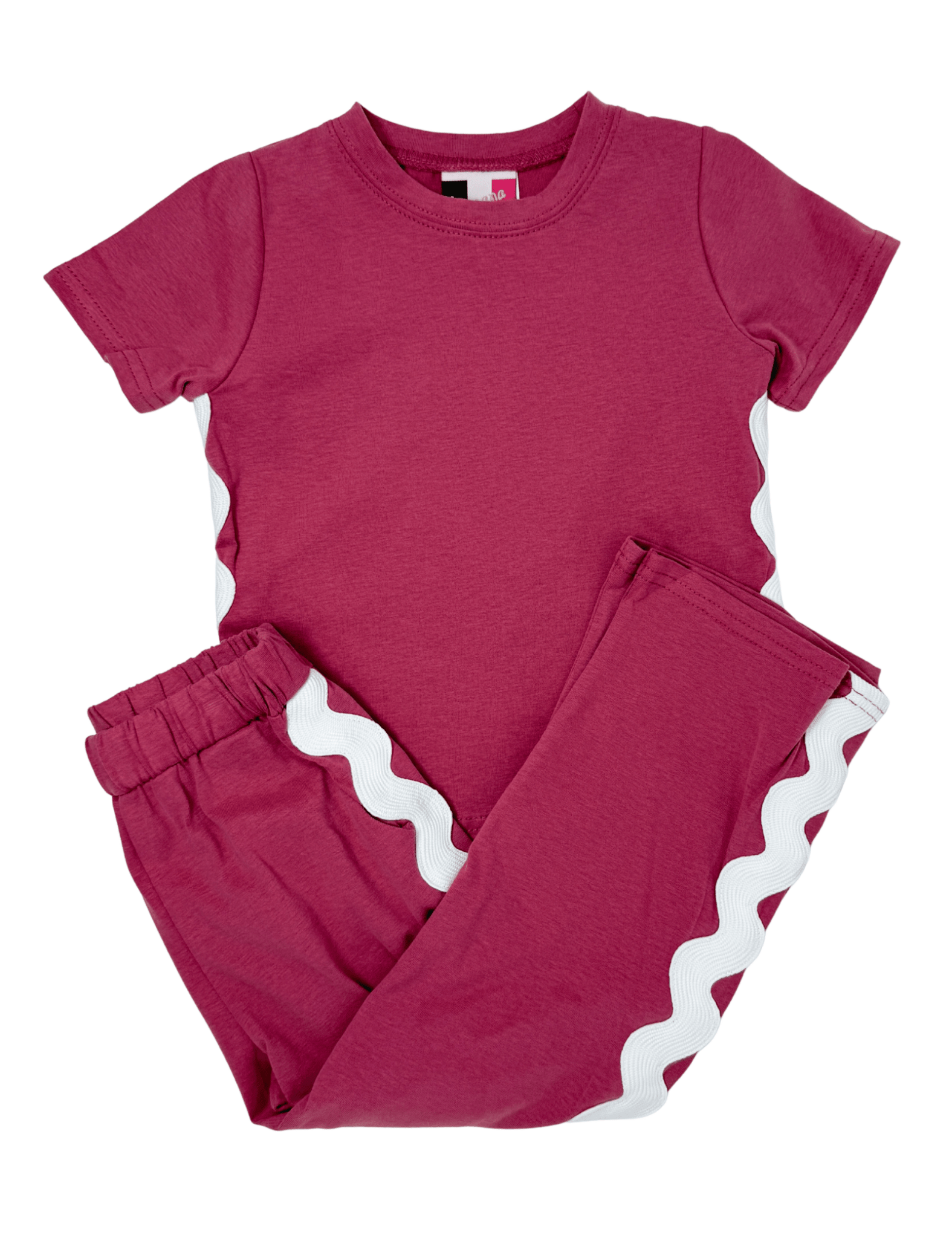 Elena Ric Rac Pant Set - Raspberry - Sugar Babies Children's Boutique/Meg's Shoppe