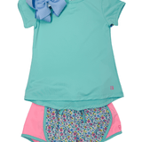 Elise Short - Whimsy Wildflowers Girls Shorts Set Athleisure