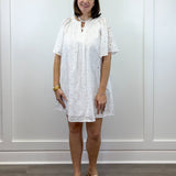 Eliza Eyelet Mini Dress - Off-White Short Dresses Jodifl