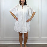 Eliza Eyelet Mini Dress - Off-White Short Dresses Jodifl