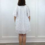 Eliza Eyelet Mini Dress - Off-White Short Dresses Jodifl