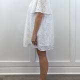 Eliza Eyelet Mini Dress - Off-White Short Dresses Jodifl