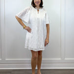 Eliza Eyelet Mini Dress - Off-White Short Dresses Jodifl