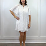 Eliza Eyelet Mini Dress - Off-White Short Dresses Jodifl