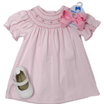 Elizabeth Knit Bishop - Pink Girls Occasion Dresses Petit Bebe