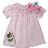Elizabeth Knit Bishop - Pink Girls Occasion Dresses Petit Bebe