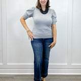 Eloise Puff Sleeve Sweater - Heather Gray - Sugar Babies Children's Boutique/Meg's Shoppe