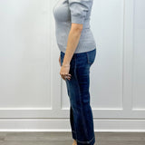 Eloise Puff Sleeve Sweater - Heather Gray - Sugar Babies Children's Boutique/Meg's Shoppe