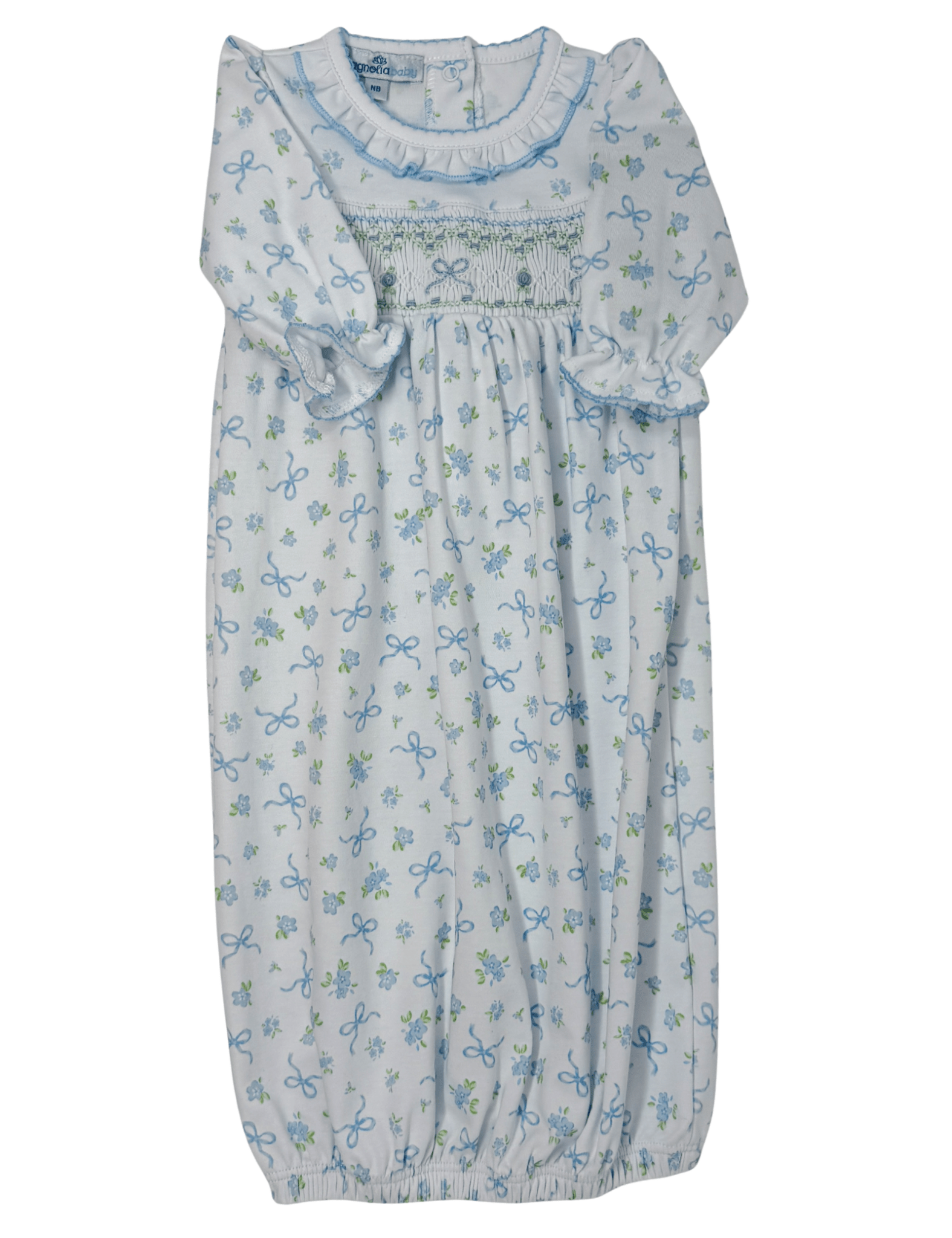Eloise's Classics Sky Blue Smocked Gown Baby Sleepwear Magnolia Baby
