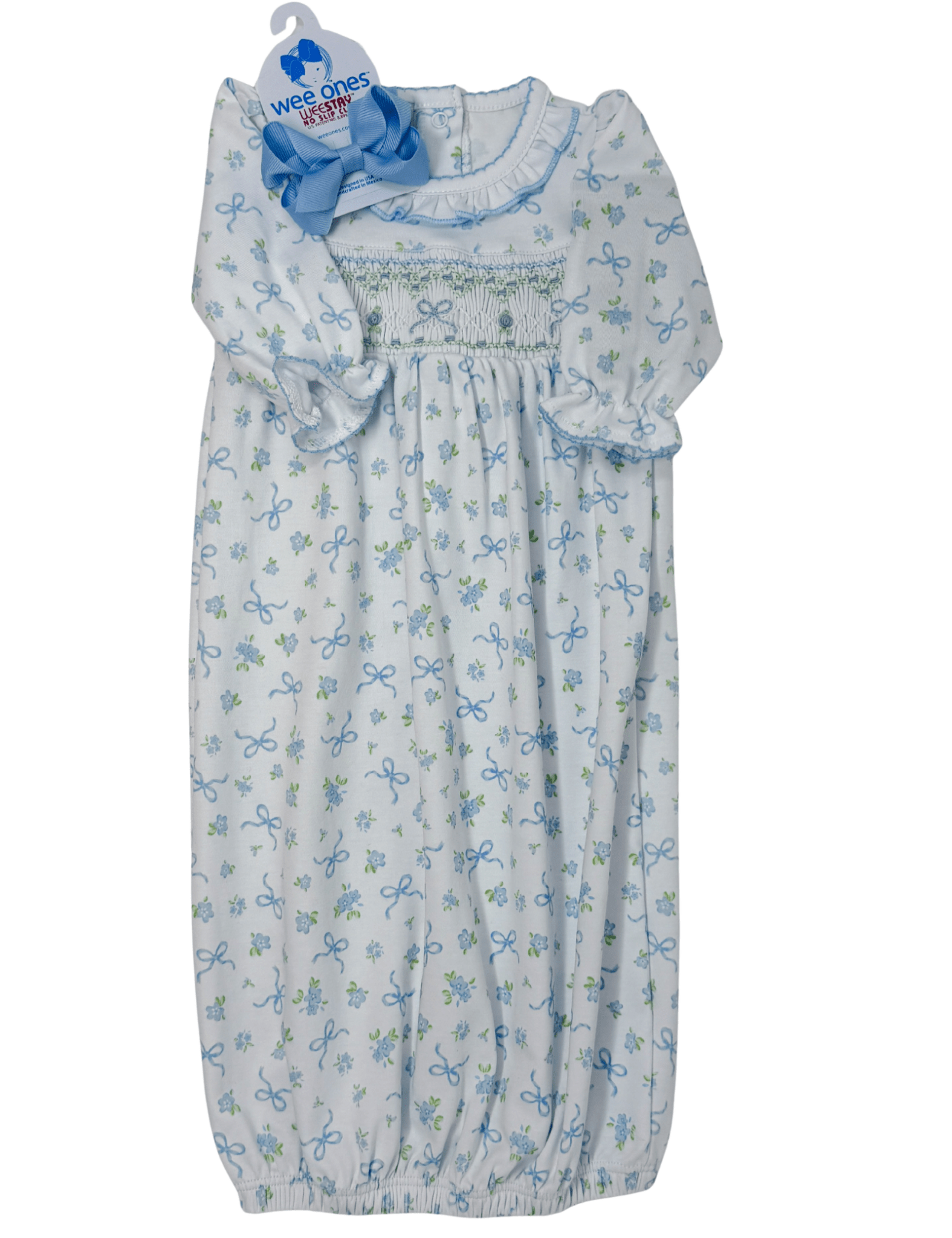 Eloise's Classics Sky Blue Smocked Gown Baby Sleepwear Magnolia Baby