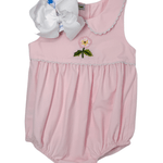 Embroidered Cherokee Rose Bubble - Pink Girls Bubbles + Rompers Sweet Dreams