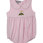 Embroidered Cherokee Rose Bubble - Pink Girls Bubbles + Rompers Sweet Dreams