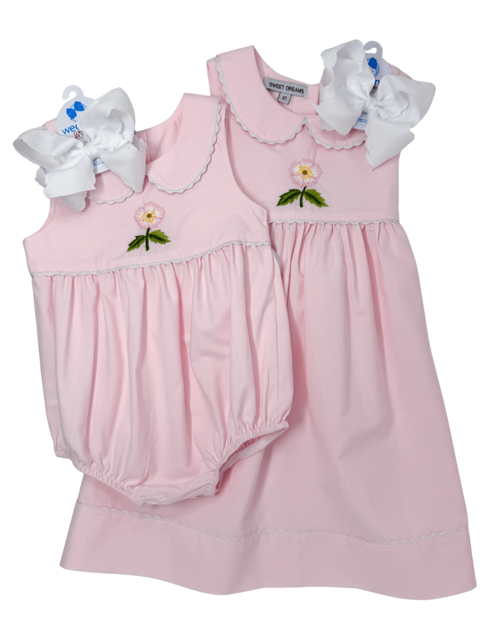 Embroidered Cherokee Rose Dress - Pink Girls Occasion Dresses Sweet Dreams