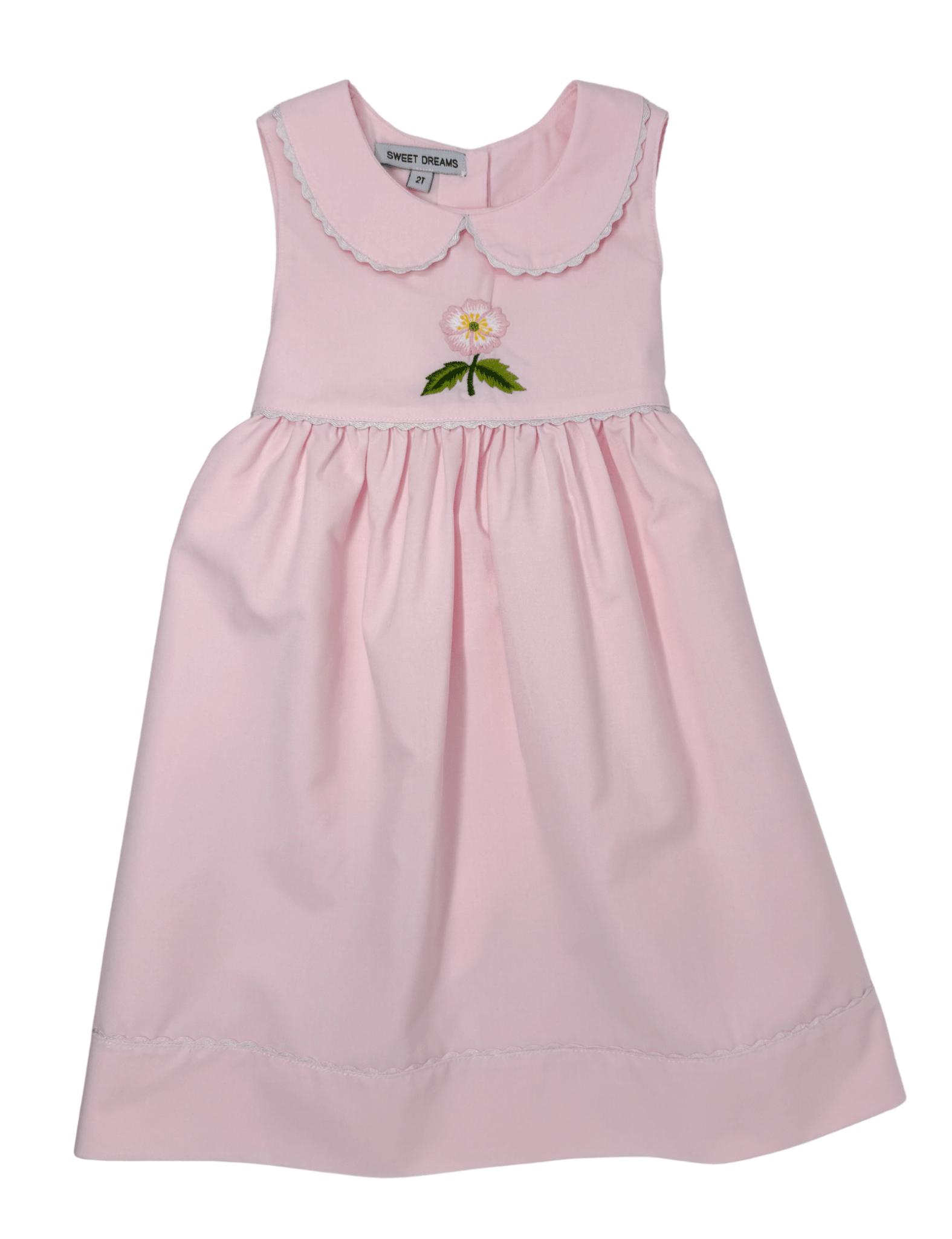 cherokee pink dress Cherokee Girls Pink Cotton Blend Heathered Knit Crochet Pompom Sleeveless Dress