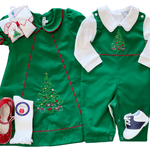 Embroidered Christmas Tree Dress - Green Girls Occasion Dresses Sweet Dreams
