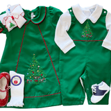 Embroidered Christmas Tree Dress - Green Girls Occasion Dresses Sweet Dreams
