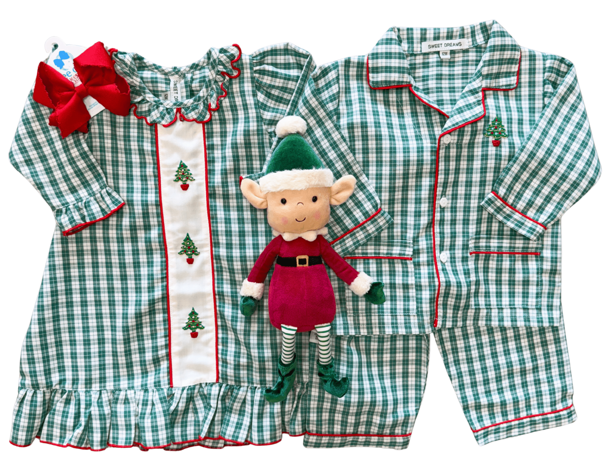 Embroidered Christmas Tree Pajamas Kids Pajamas Sweet Dreams