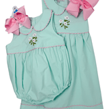 Embroidered Dogwood Flower Dress - Mint Girls Occasion Dresses Sweet Dreams