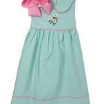 Embroidered Dogwood Flower Dress - Mint Girls Occasion Dresses Sweet Dreams