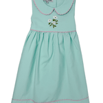 Embroidered Dogwood Flower Dress - Mint Girls Occasion Dresses Sweet Dreams