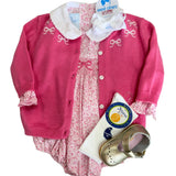 Smocked Natalie Bubble - Pink Vinings Girls Bubbles + Rompers Little English