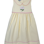 Embroidered Magnolia Flower Dress - Yellow Girls Occasion Dresses Sweet Dreams