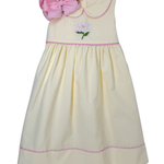 Embroidered Magnolia Flower Dress - Yellow Girls Occasion Dresses Sweet Dreams