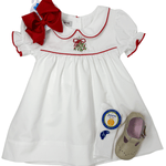 Embroidered Mistletoe Dress - White Girls Occasion Dresses Sweet Dreams