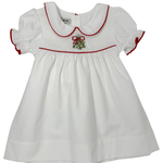 Embroidered Mistletoe Dress - White Girls Occasion Dresses Sweet Dreams