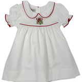Embroidered Mistletoe Dress - White Girls Occasion Dresses Sweet Dreams