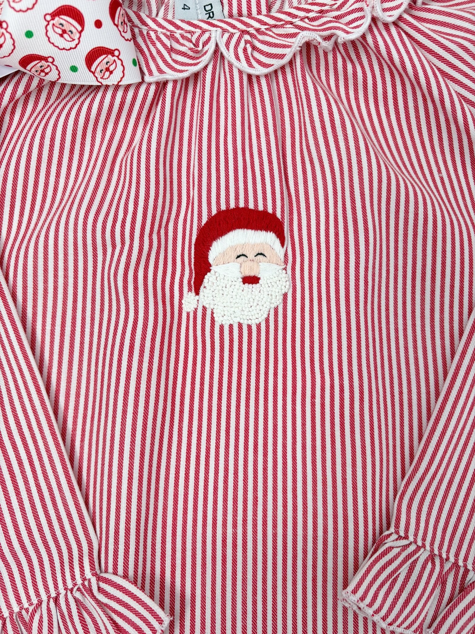 Embroidered Santa Striped Gown Kids Pajamas Sweet Dreams