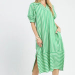 Emerald Breeze Stripe Dress Long Dresses Umgee