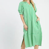 Emerald Breeze Stripe Dress Long Dresses Umgee
