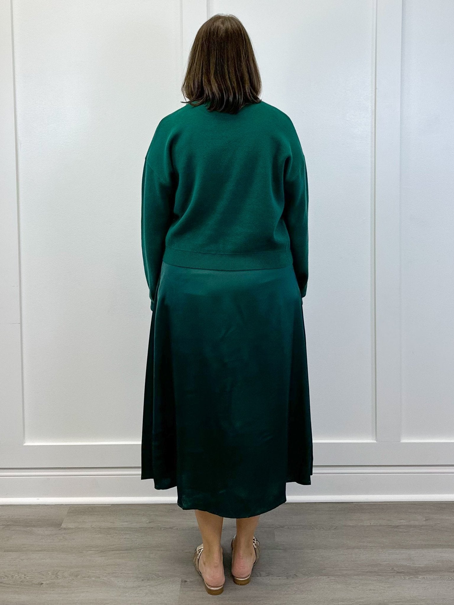 Emerald Twist Midi Dress Set Long Dresses Jodifl