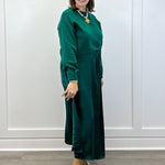Emerald Twist Midi Dress Set Long Dresses Jodifl
