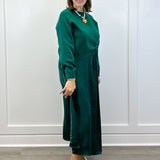 Emerald Twist Midi Dress Set Long Dresses Jodifl
