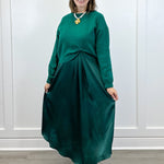 Emerald Twist Midi Dress Set Long Dresses Jodifl
