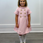 Emerson Dress - Lt. Pink Sparkle Tweed Girls Occasion Dresses The Oaks Apparel Company