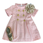 Emerson Dress - Lt. Pink Sparkle Tweed Girls Occasion Dresses The Oaks Apparel Company